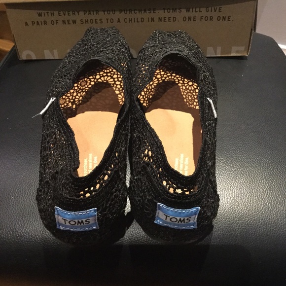 TOMS Classic Black Moroccan Crochet size:10 - Picture 5 of 7